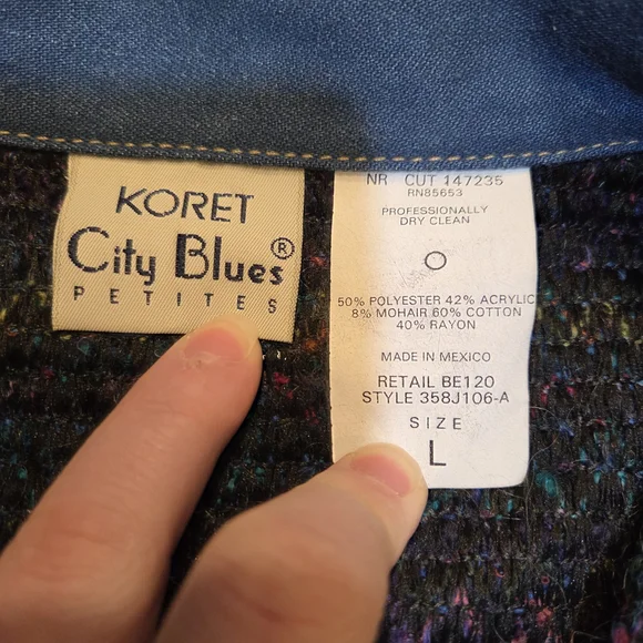 Koret City Blues vintage woven patchwork jacket sz women's Large - Picture 2 of 6